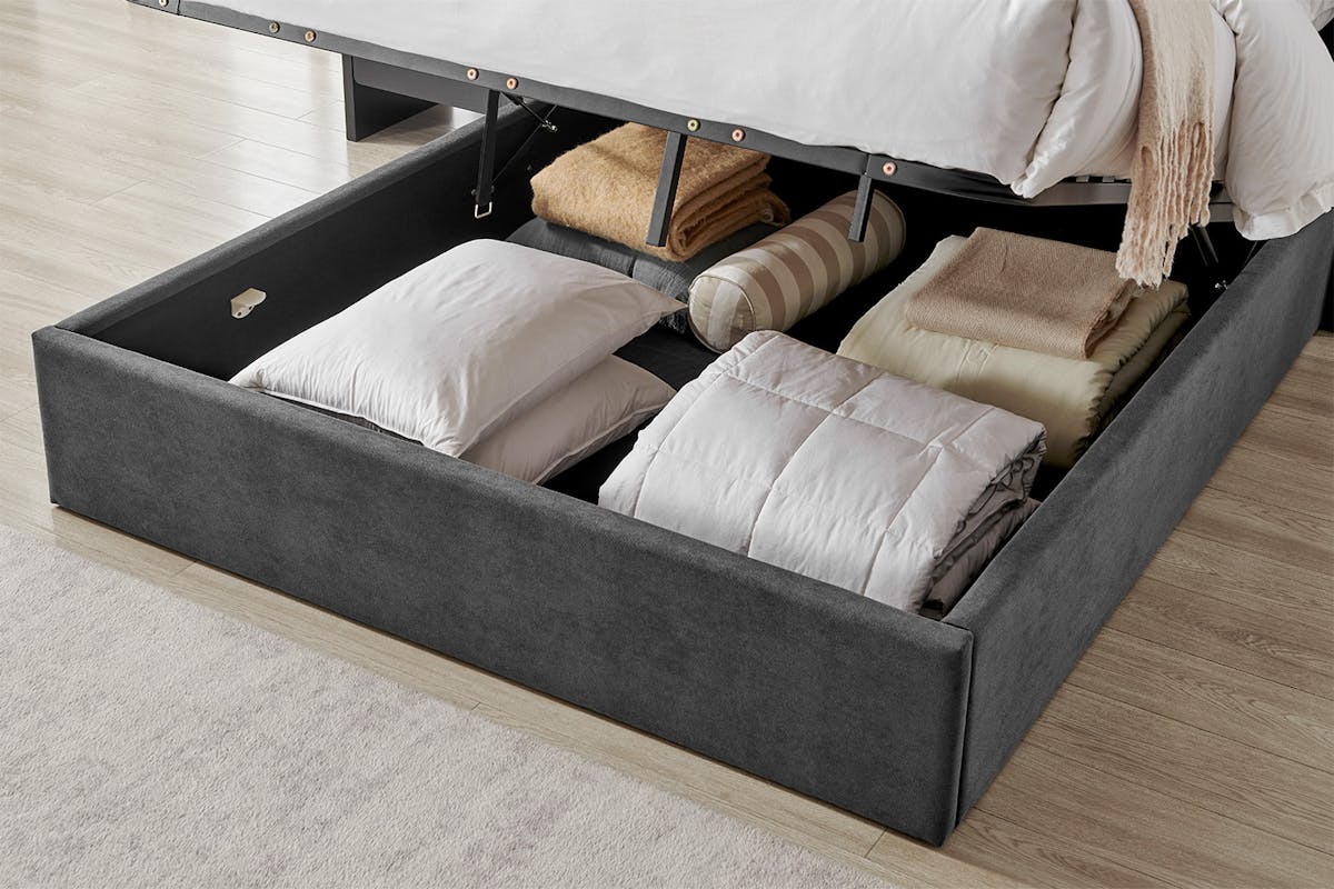 Emilia Winged Ottoman Bed Frame | King | 5ft | Grey-8