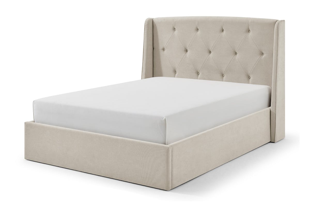 Emilia Winged Ottoman Bed Frame | Double | 4ft6 | Natural-4