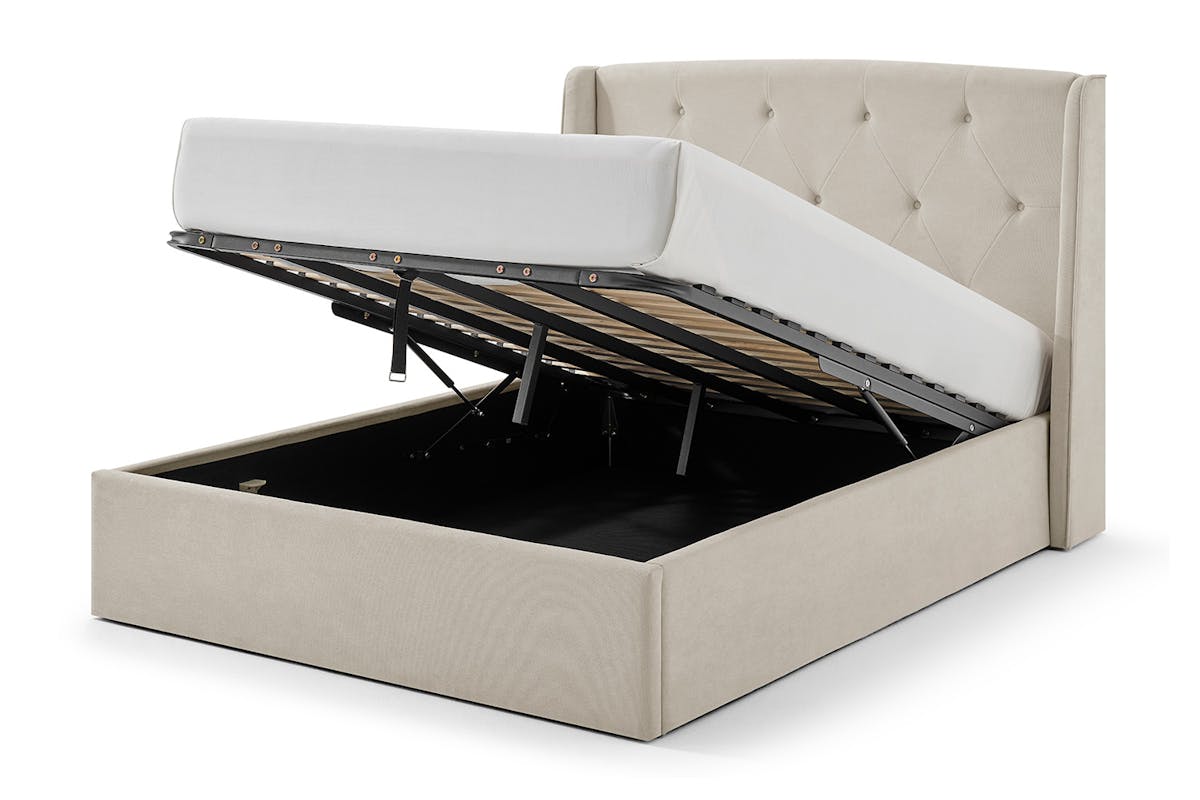 Emilia Winged Ottoman Bed Frame | Double | 4ft6 | Natural-6