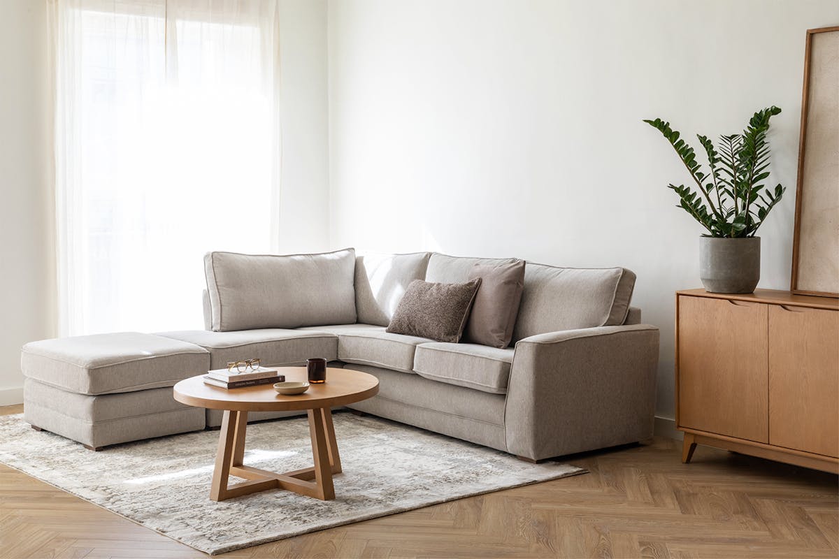 Emma Chaise Sofa | Fabric | Grey-9