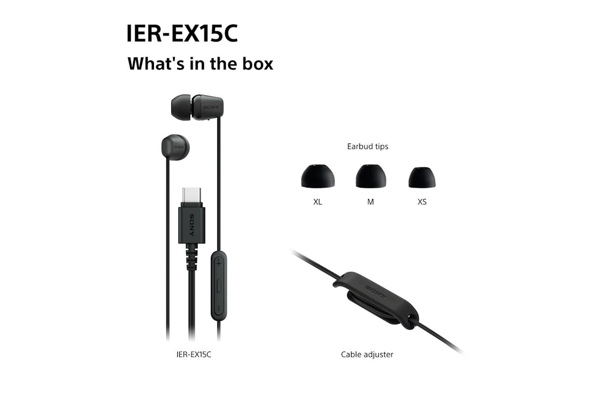 Sony USB C Wired Earbuds | IEREX15CB.CE7 | Black-9