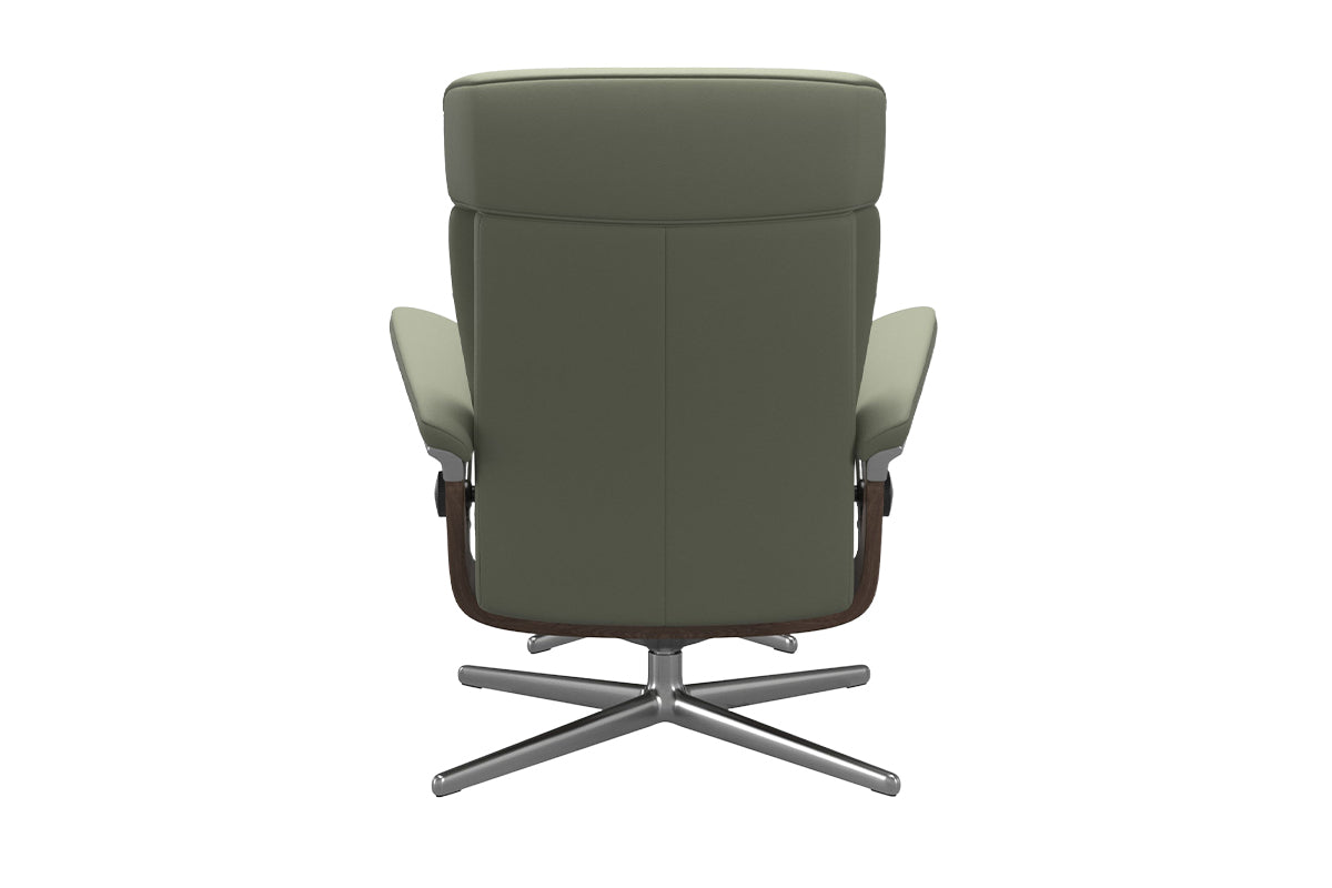 Erik Armchair with Footstool | Static Recliner | Leather | Green-5