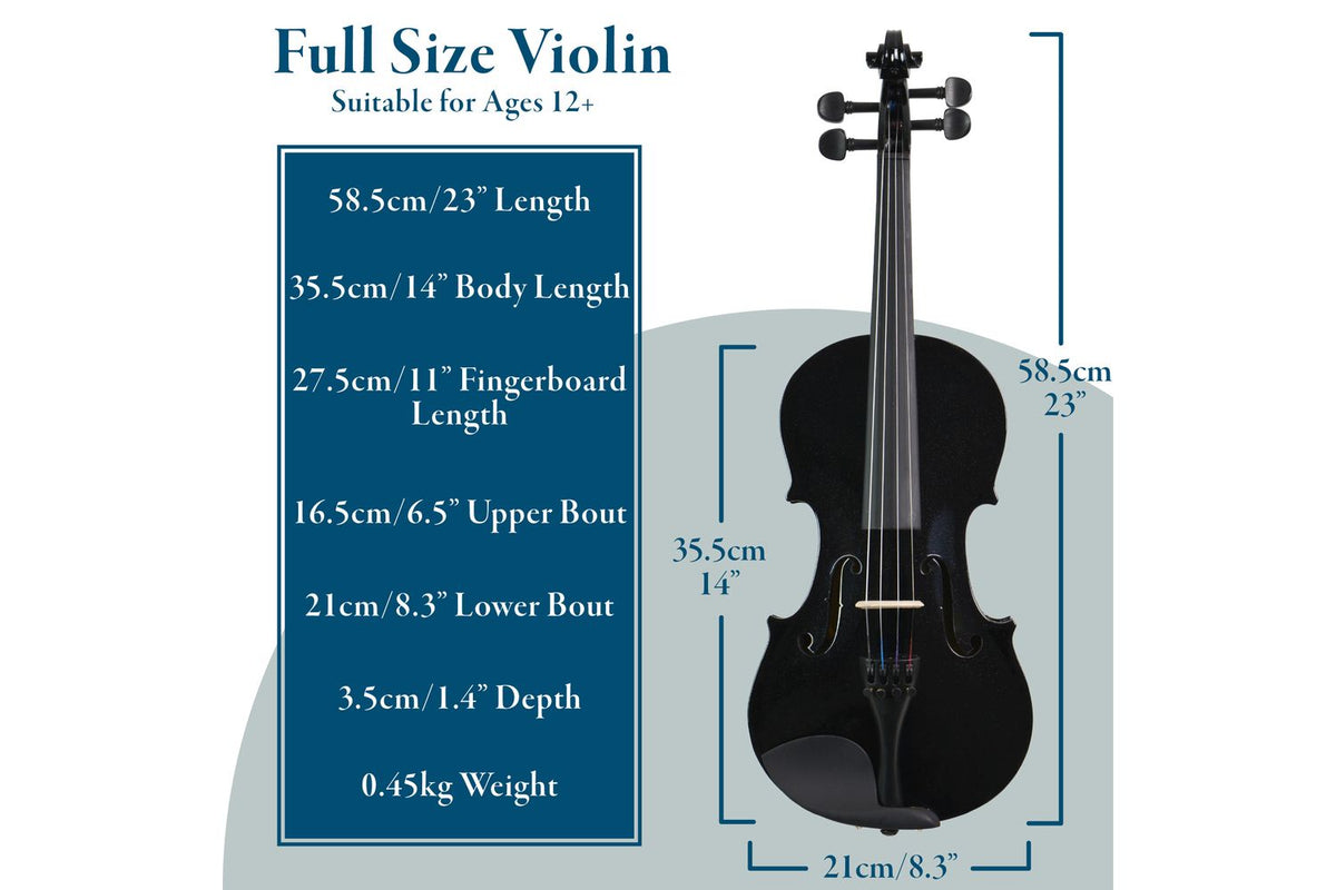 Forenza Uno Series Full Size Black Violin Outfit-2