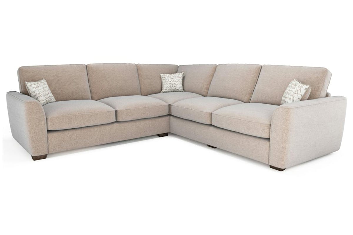 Fantasia Corner Sofa | Formal Back | Large | Beige-1
