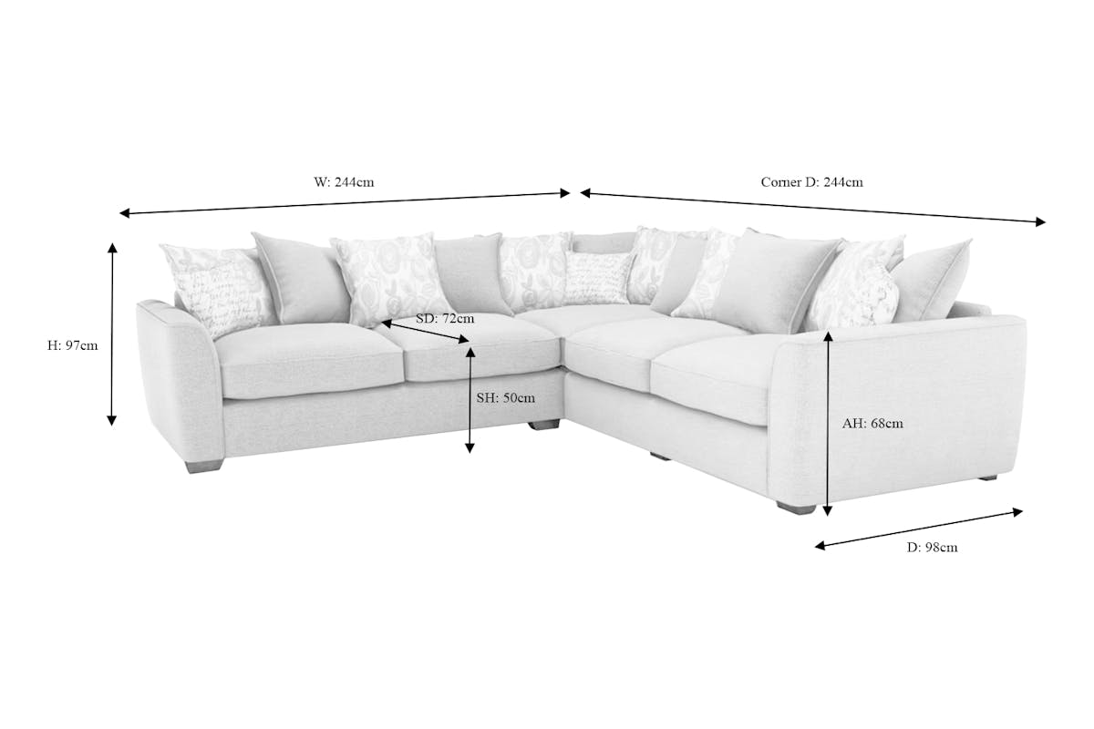 Fantasia Corner Sofa | Pillow Back | Large | Beige-3