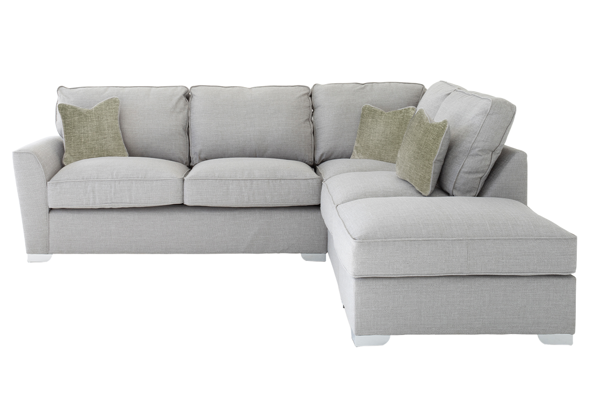 Fantasia Corner Sofa | Formal Back | Fabric | Grey