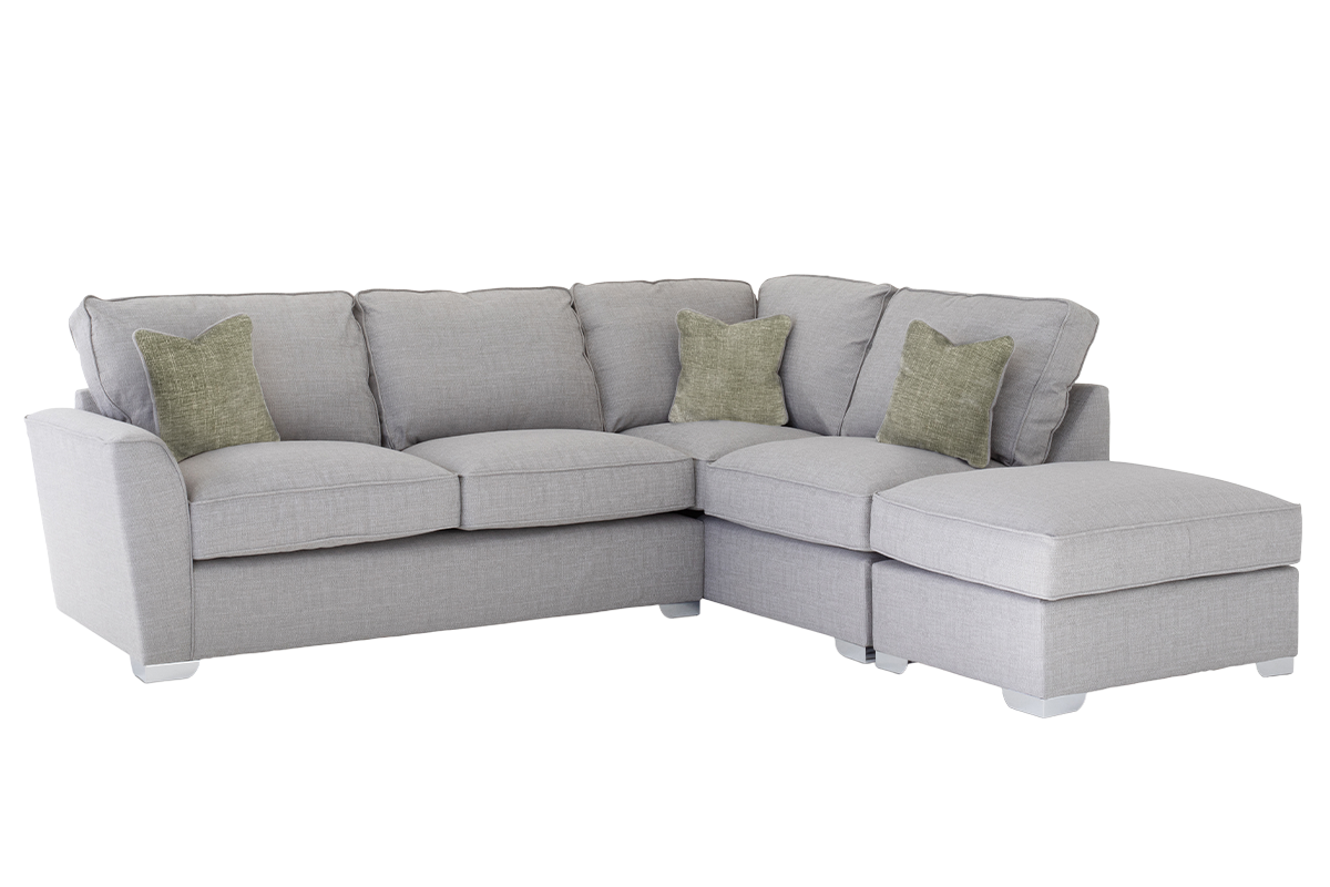 Fantasia Corner Sofa | Formal Back | Fabric | Grey-6