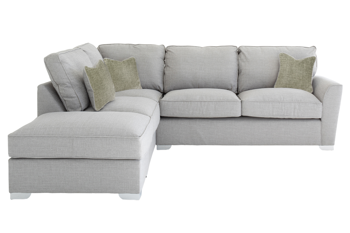 Fantasia Corner Sofa | Formal Back | Fabric | Grey-1