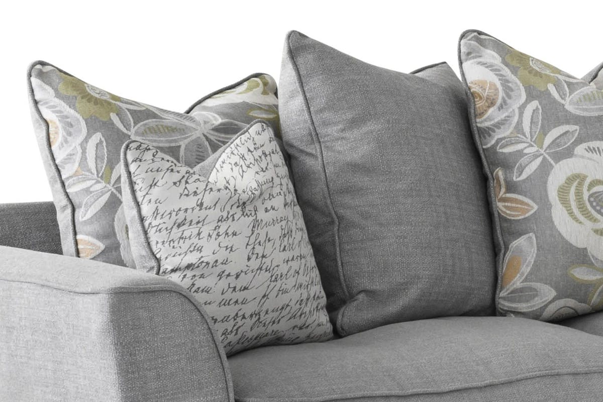 Fantasia Corner Sofa | Pillow Back | Footstool | Silver-11