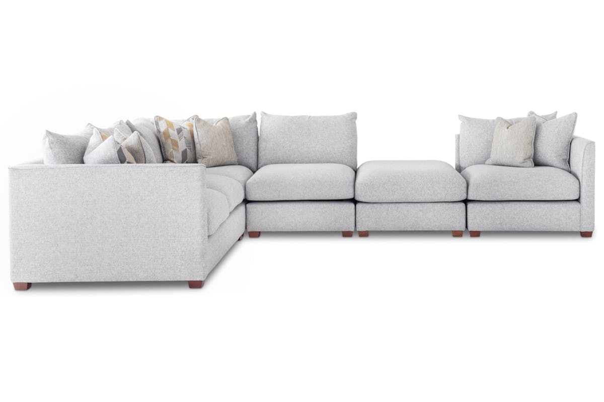 Faye Corner Sofa | Footstool | Grey-1