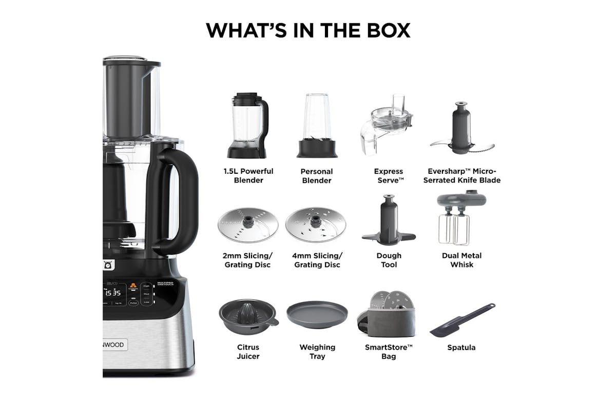 Kenwood MultiPro OneTouch Food Processor & Blender | FDM73.850SS | Black/Brushed Stainless Steel-7