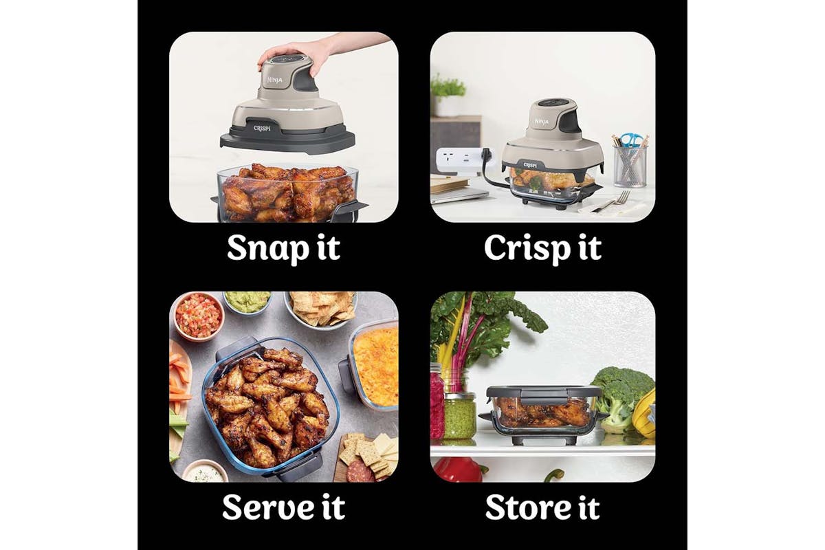 Ninja Crispi 4-in-1 Portable Glass Air Fryer | FN101UKST | Stone-16