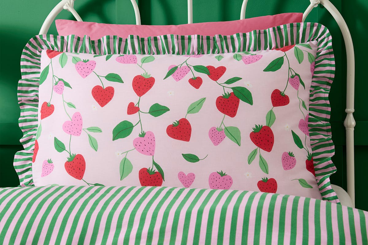 Bedlam | Fun Strawberries Duvet Cover Set | Multicolour | Double-3