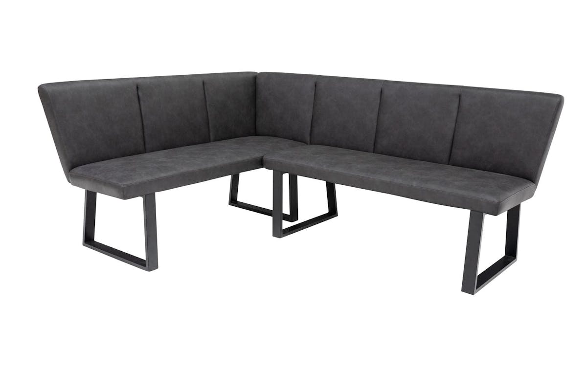 Franklin Corner Bench | Leather | Grey