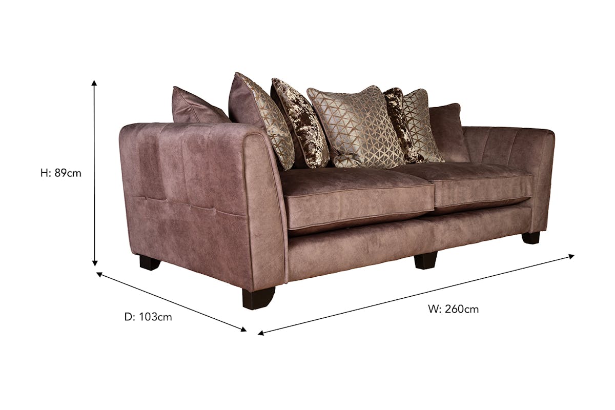 Frankie 4 Seater Sofa | Fabric | Brown-3
