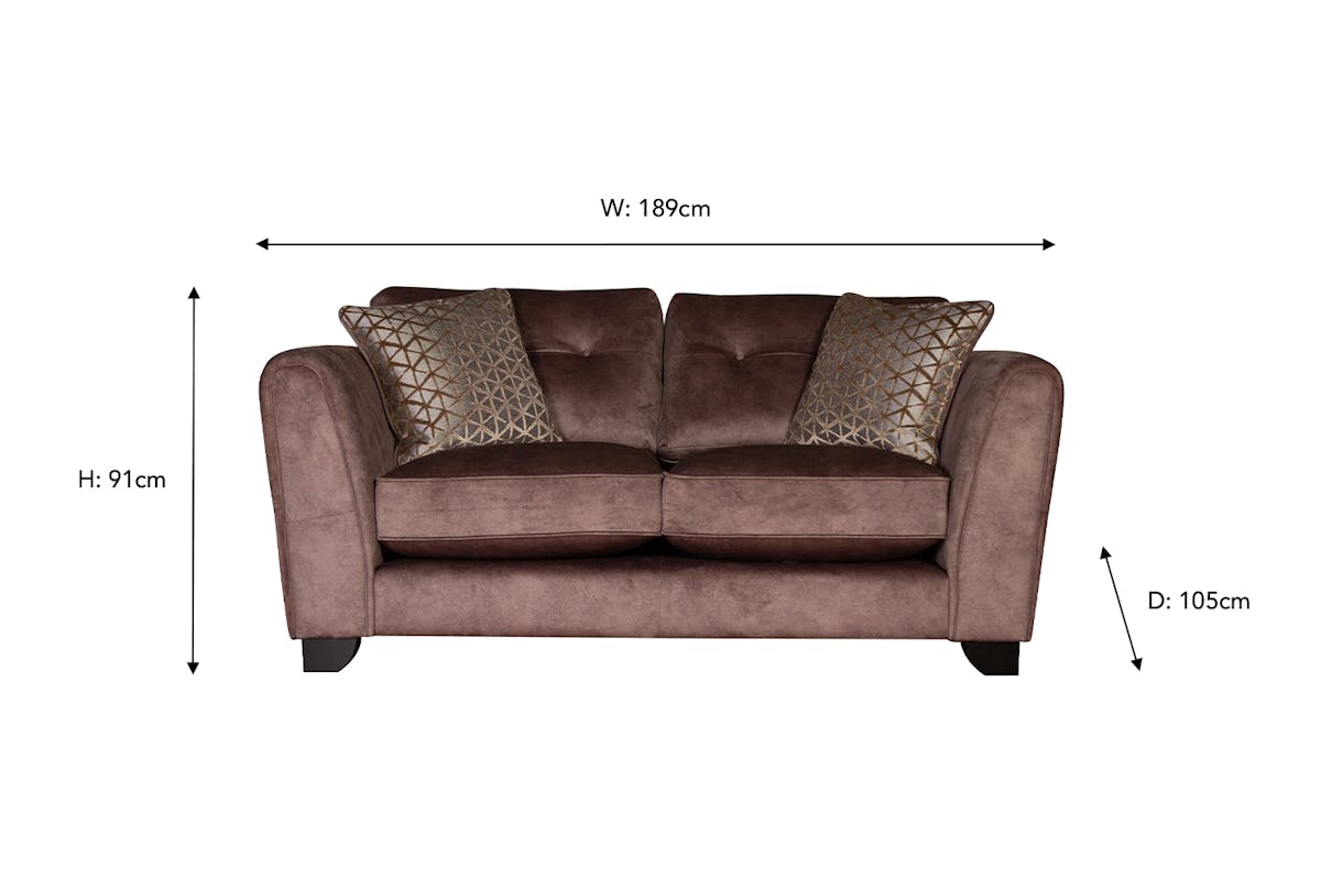Frankie 2 Seater Sofa | Fabric | Brown-2