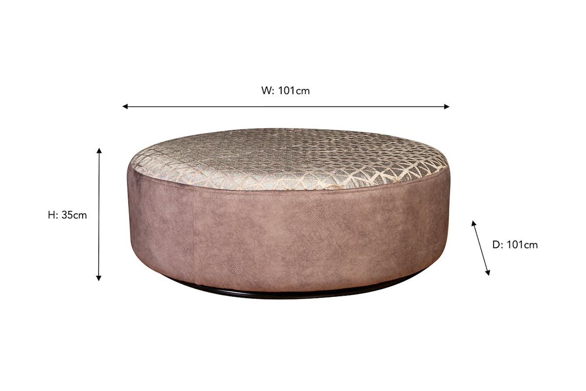 Frankie Footstool | Fabric | Brown-2