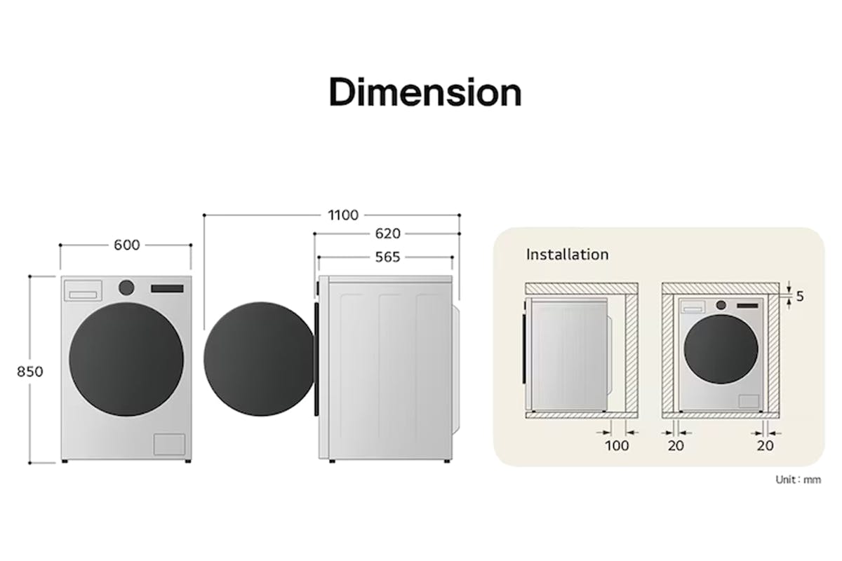 LG Series 4 10kg Washer / 6kg Dryer Freestanding Washer Dryer | FWY706GBTN1-4