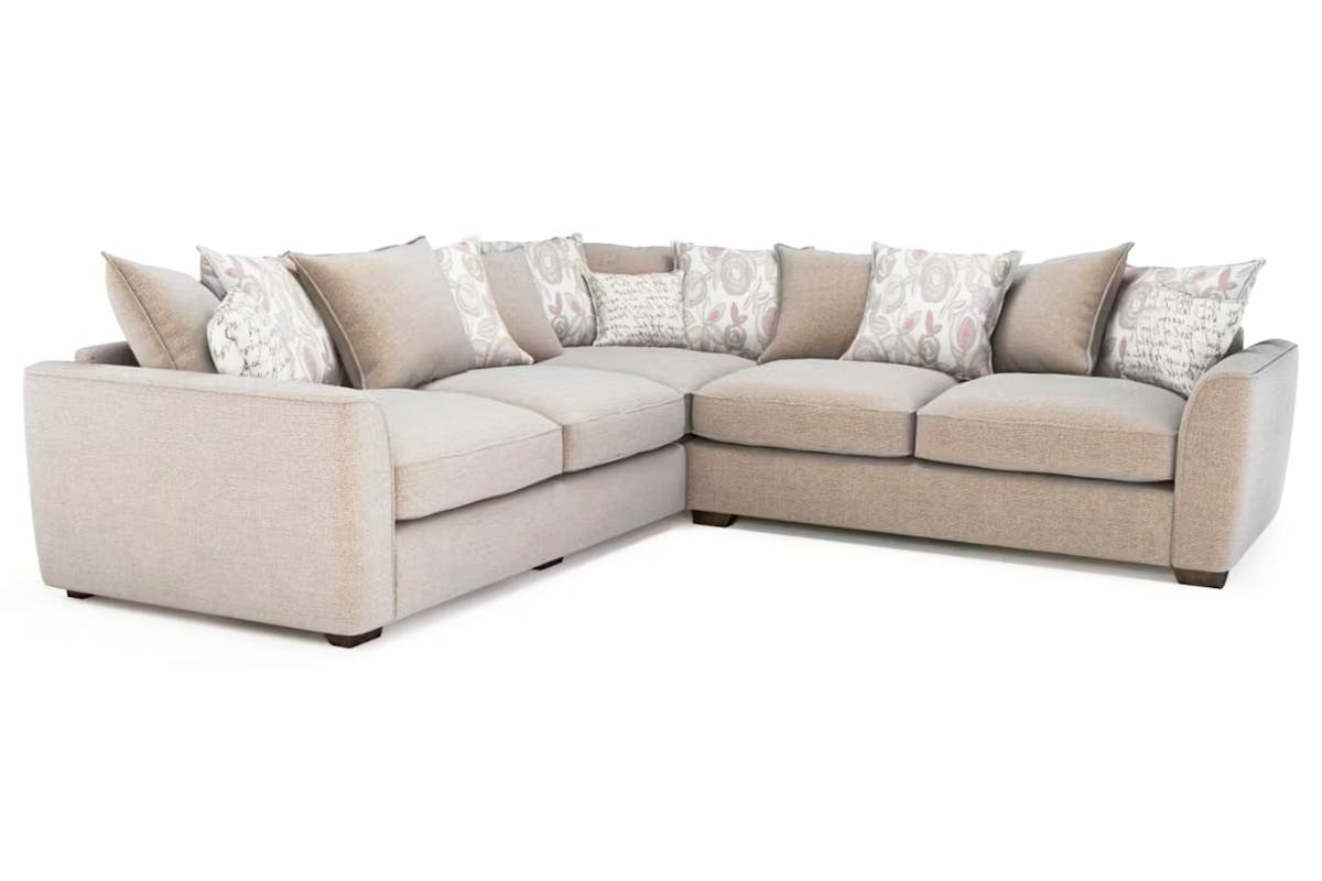 Fantasia Corner Sofa | Pillow Back | Large | Beige-2