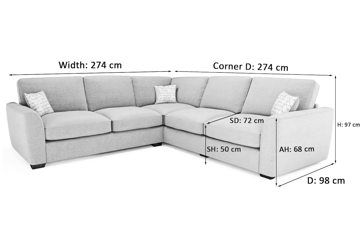 Fantasia Corner Sofa | Formal Back | Large | Beige-2