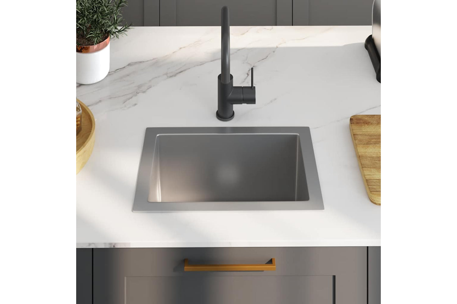 Vidaxl 145076 Handmade Kitchen Sink Stainless Steel-2