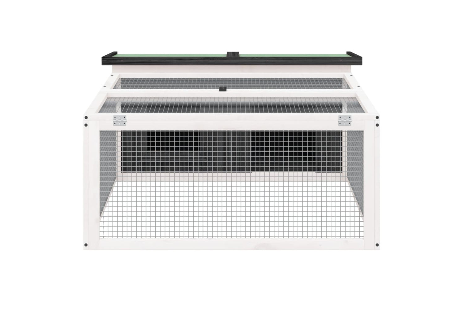 vidaXL 172287 Rabbit Hutch Grey 117.5x97x47.5cm Solid Wood Pine-2