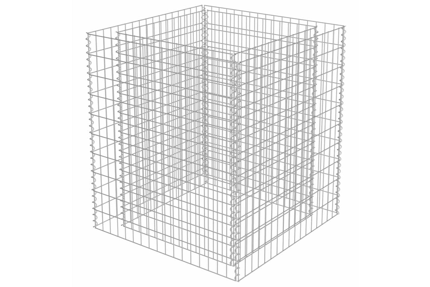 vidaXL 143556 Gabion Raised Bed Galvanised Steel 90x90x100cm-2