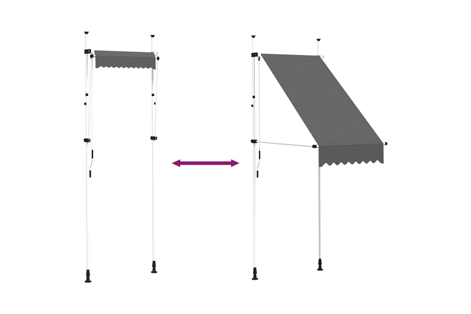 vidaXL 145832 Manual Retractable Awning 100cm Anthracite-5