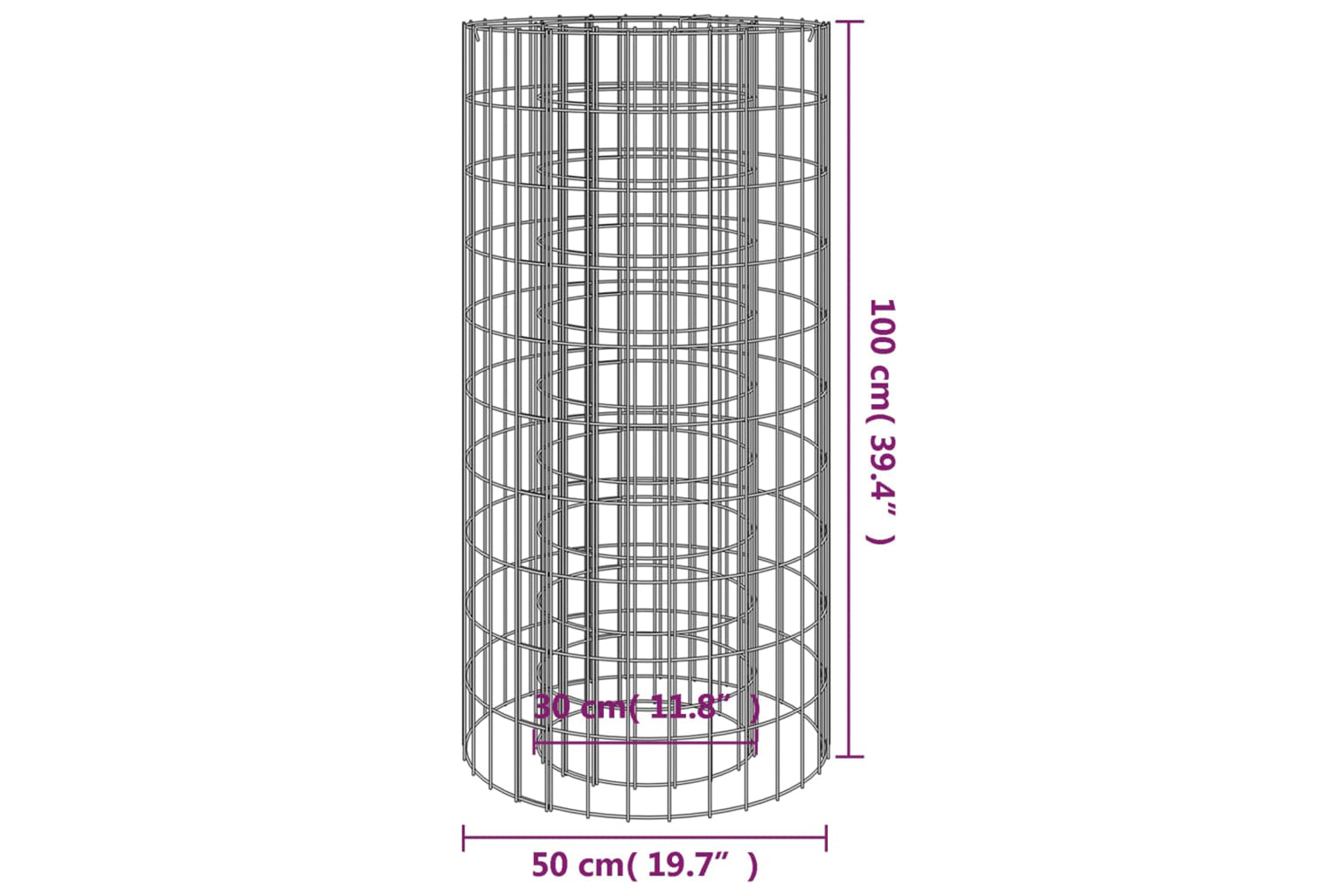 vidaXL 153559 Gabion Fire Pit ÃƒÂƒÃ‚Â˜ 50cm Galvanised Iron-4