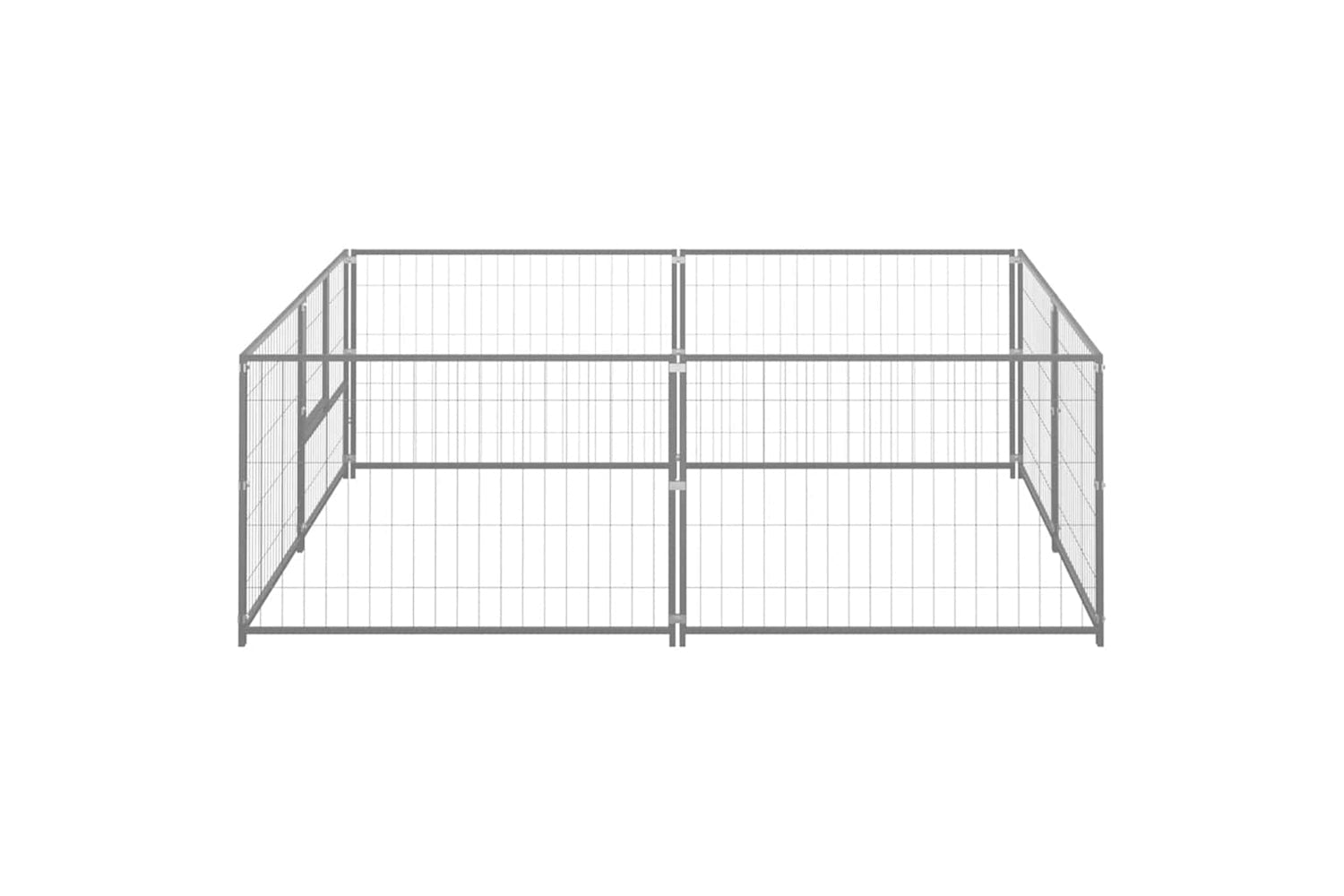 Vidaxl 3082118 Dog Kennel Silver 4 M2 Steel-3