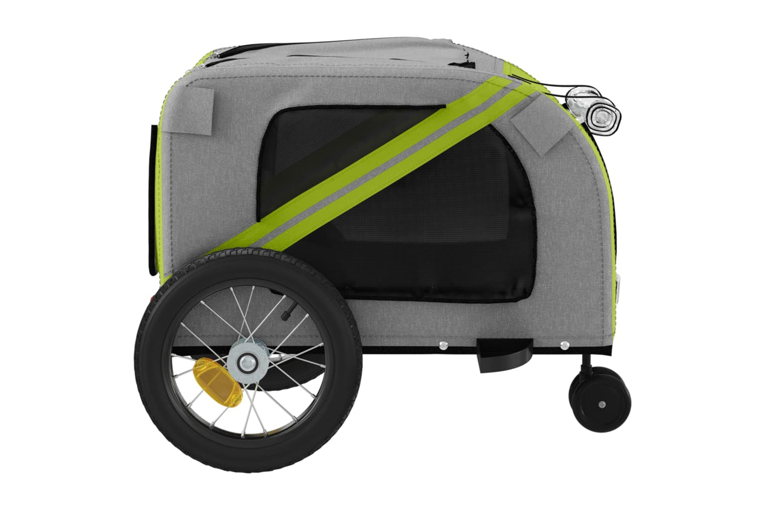 Vidaxl 93892 Pet Bike Trailer Green And Black Oxford Fabric And Iron-6
