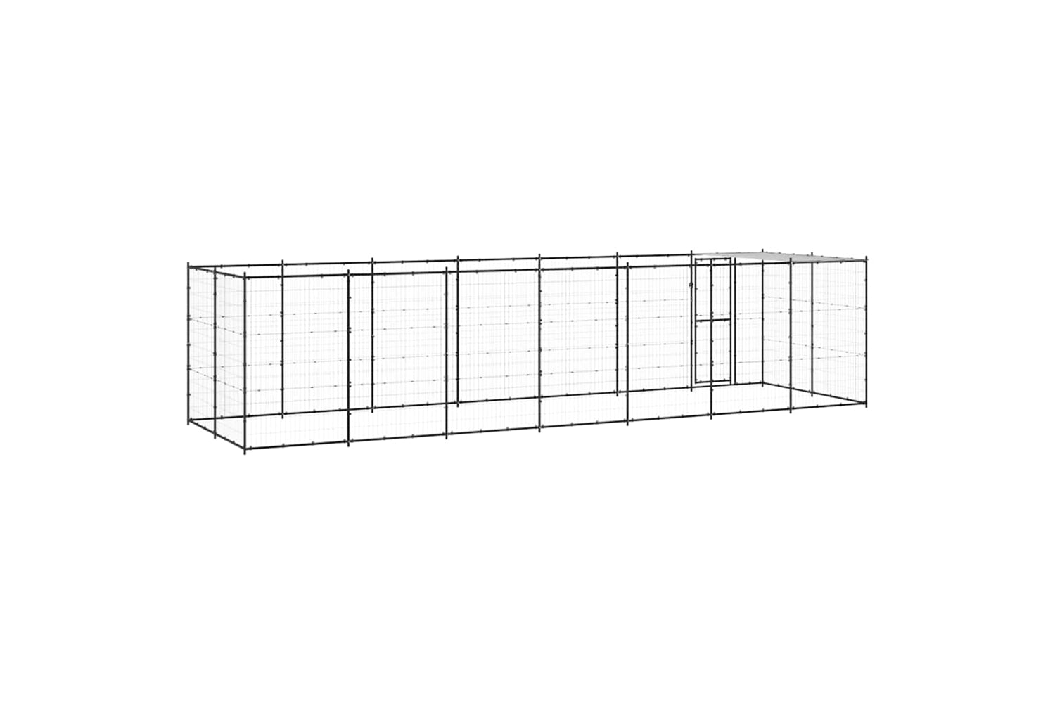 Vidaxl 3082295 Outdoor Dog Kennel Steel With Roof 16.94 M2-5