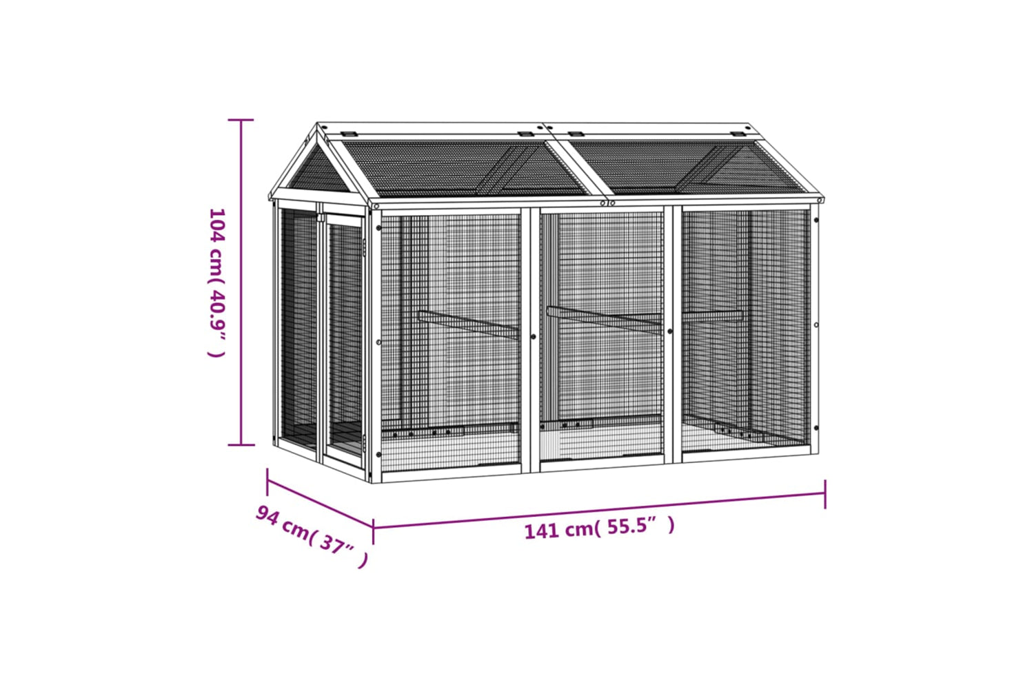 vidaXL 172302 Run Box Brown 141x94x104cm Solid Wood Pine-6