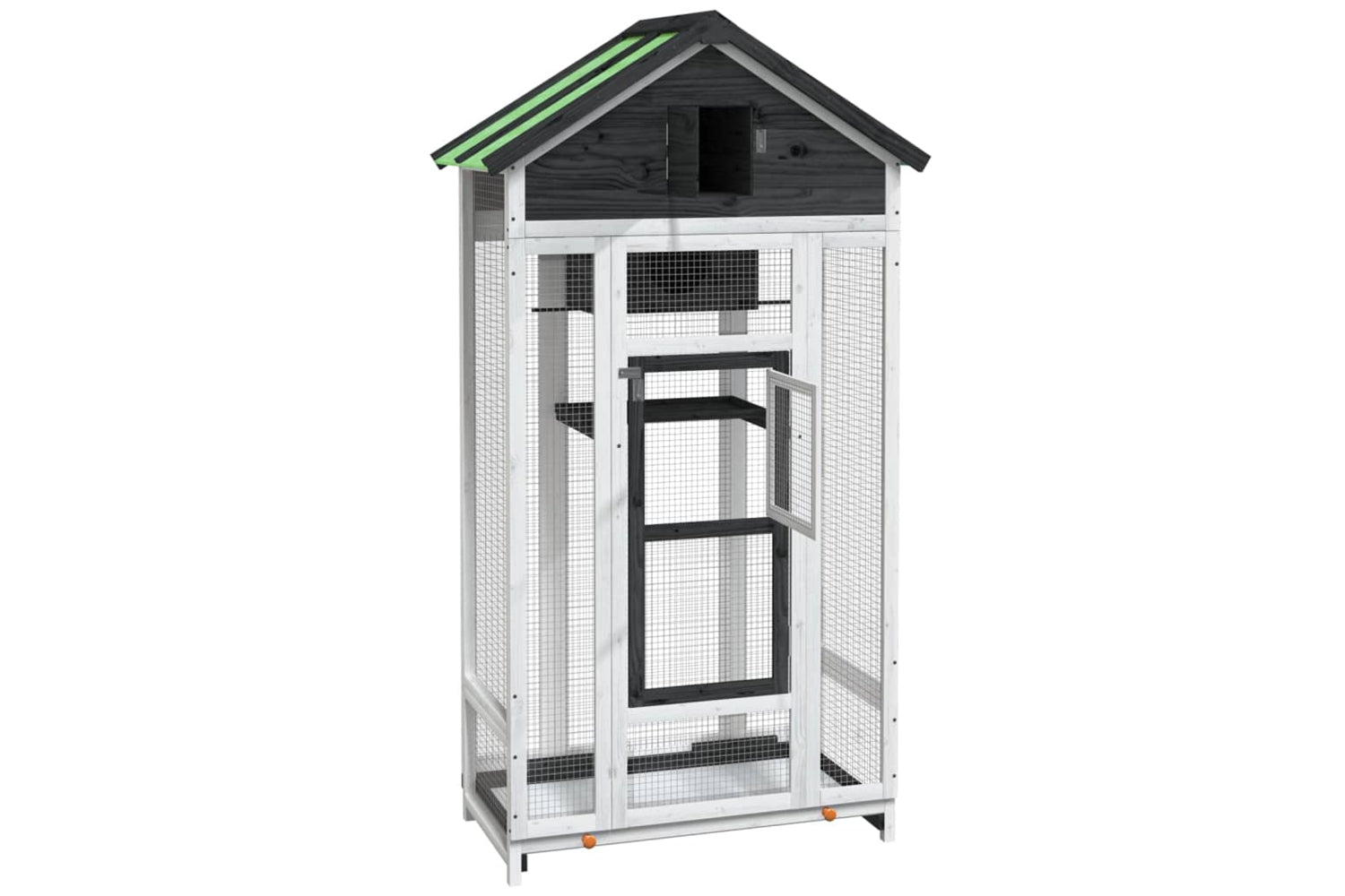 vidaXL 172253 Bird House Grey 91.5x53x170cm Solid Wood Pine-3