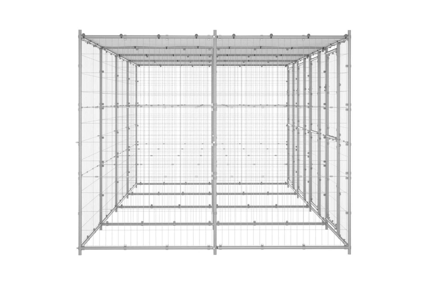 Vidaxl 3082273 Outdoor Dog Kennel Galvanised Steel With Roof 9.68 M2-3