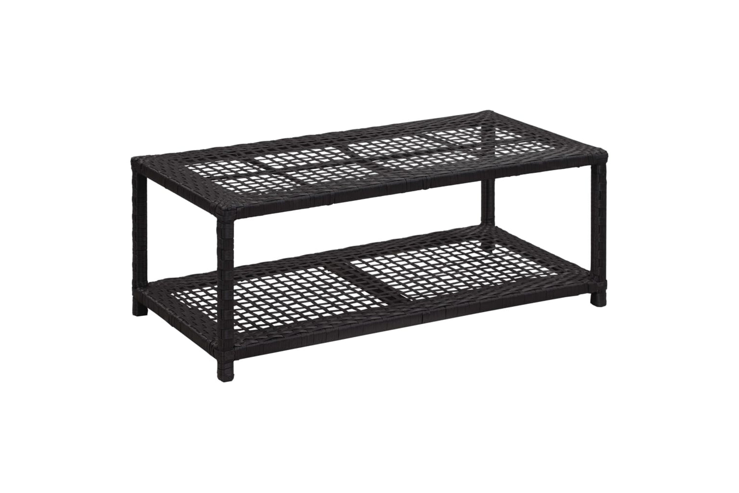 vidaXL 46978 Shoe Bench Black 80x40x30cm Poly Rattan