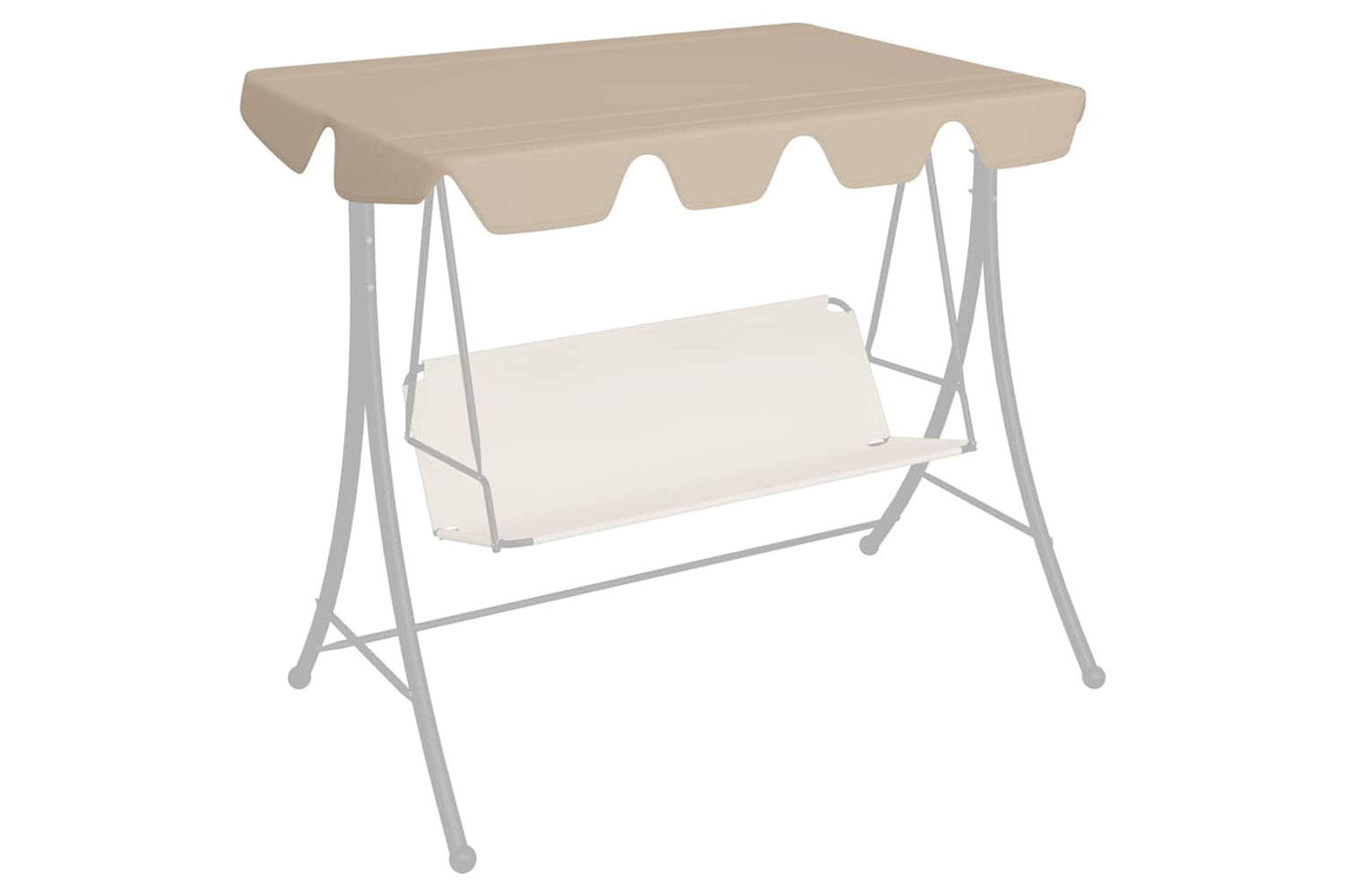 Vidaxl Replacement Canopy For Garden Swing Beige 150/130x105/70 Cm