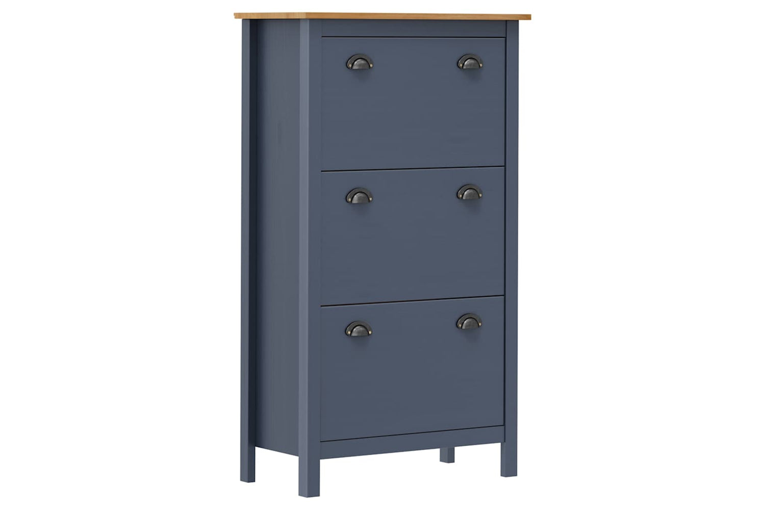 vidaXL 289005 Shoe Cabinet Hill Grey 72x35x124cm Solid Pine Wood