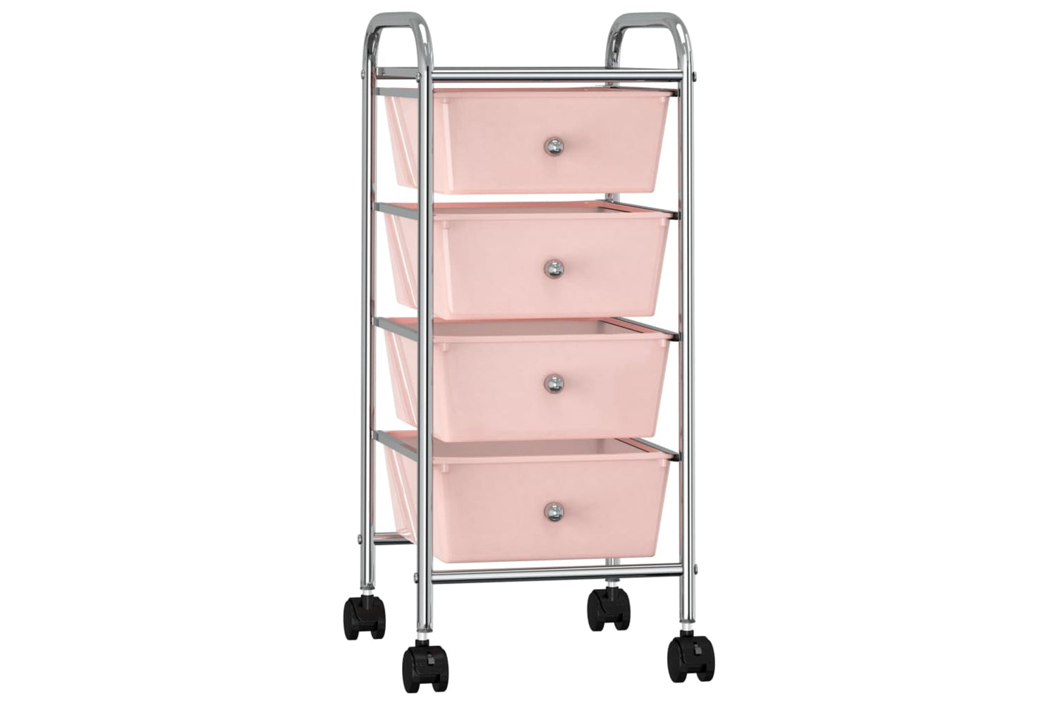 Vidaxl 320400 4-drawer Mobile Storage Trolley Pink Plastic