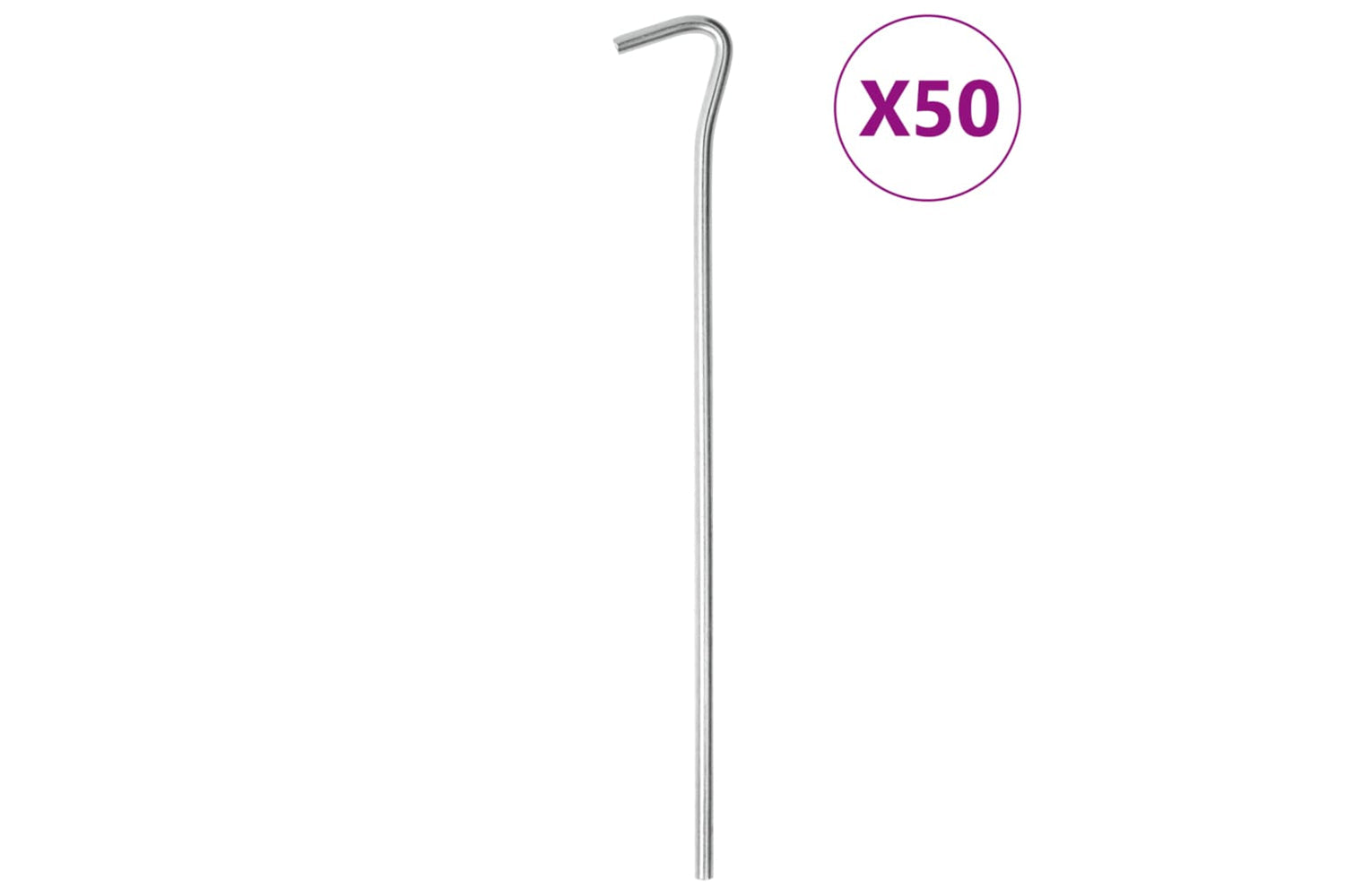 vidaXL 4009332 Tent Pegs 50 Pcs 23cm x 5mm Galvanised Steel
