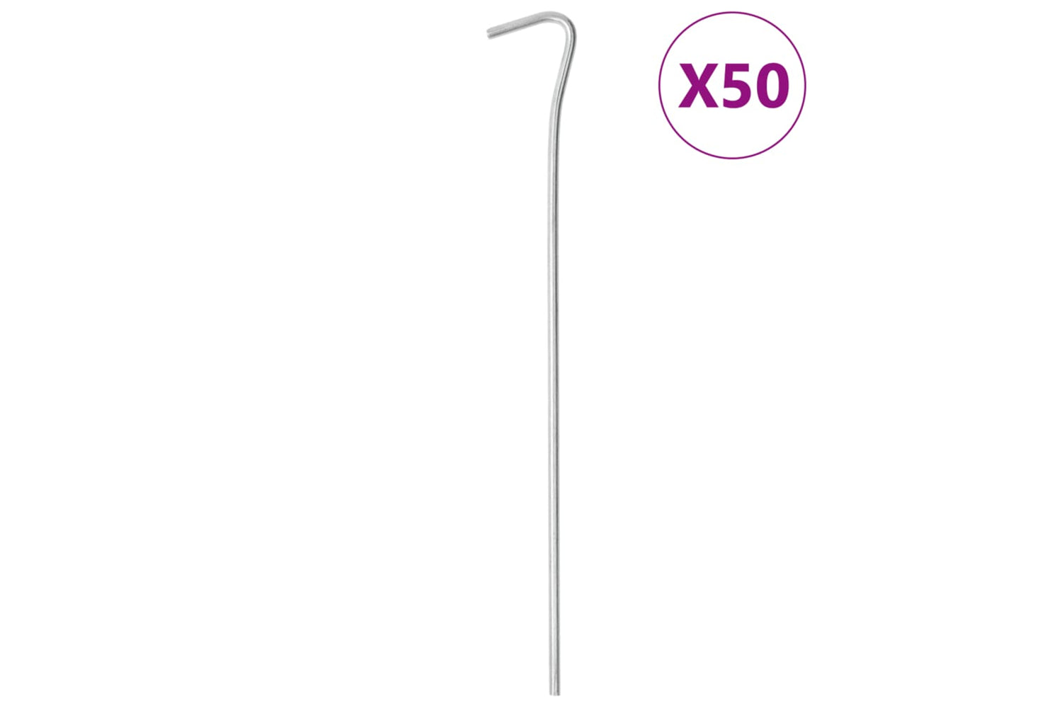 vidaXL 4009330 Tent Pegs 50 Pcs 23cm x 4mm Galvanised Steel