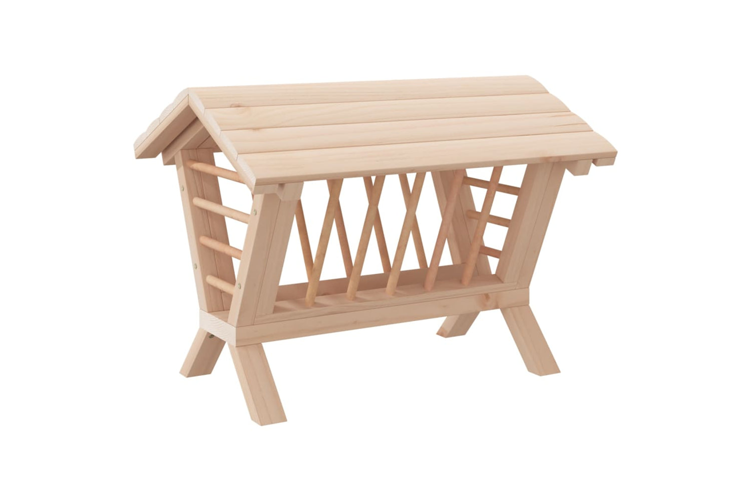 vidaXL 172425 Rabbit Hay Feeder 44x33x33cm Solid Wood Fir