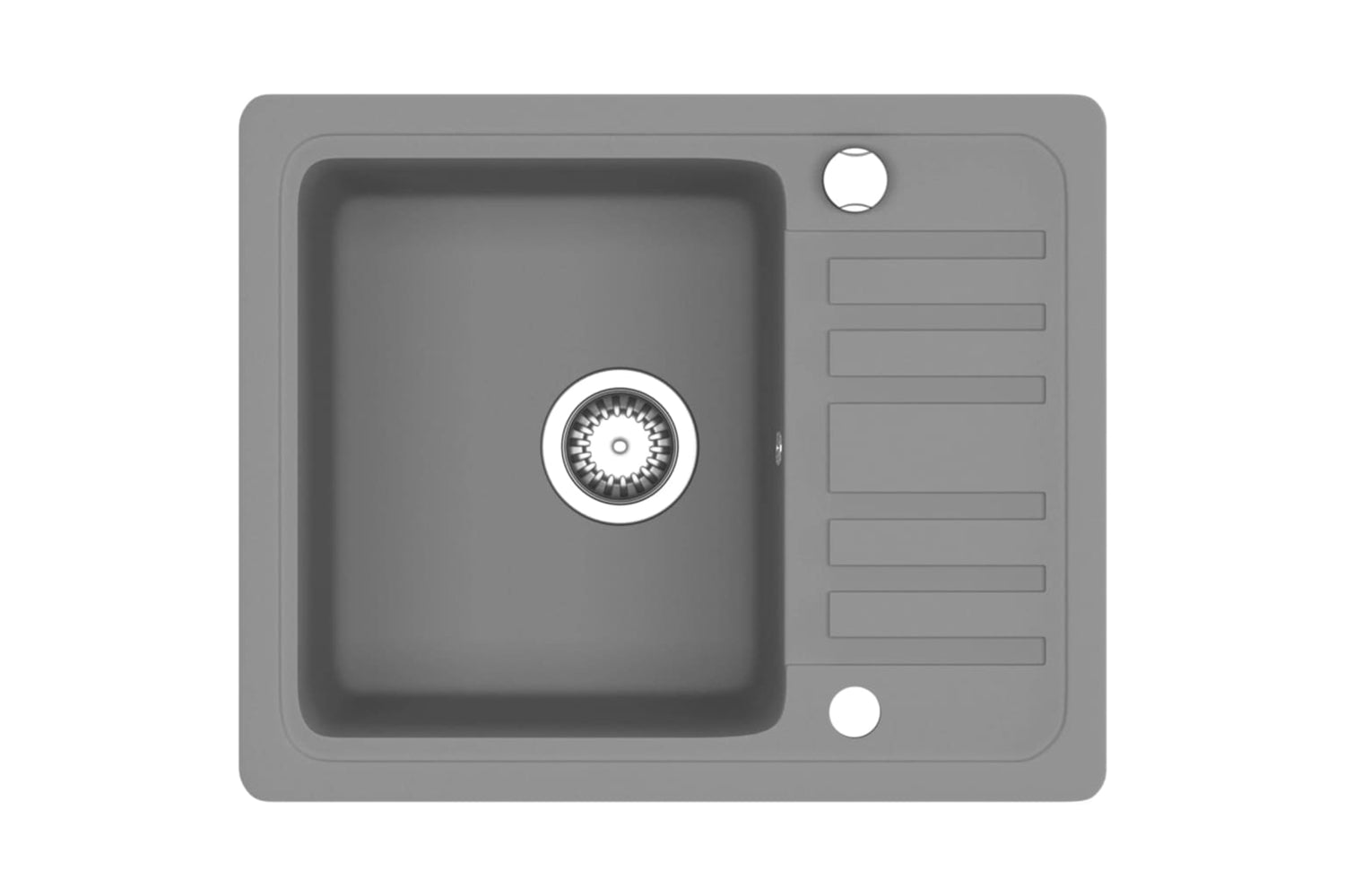 Vidaxl Granite Kitchen Sink Single Basin Grey