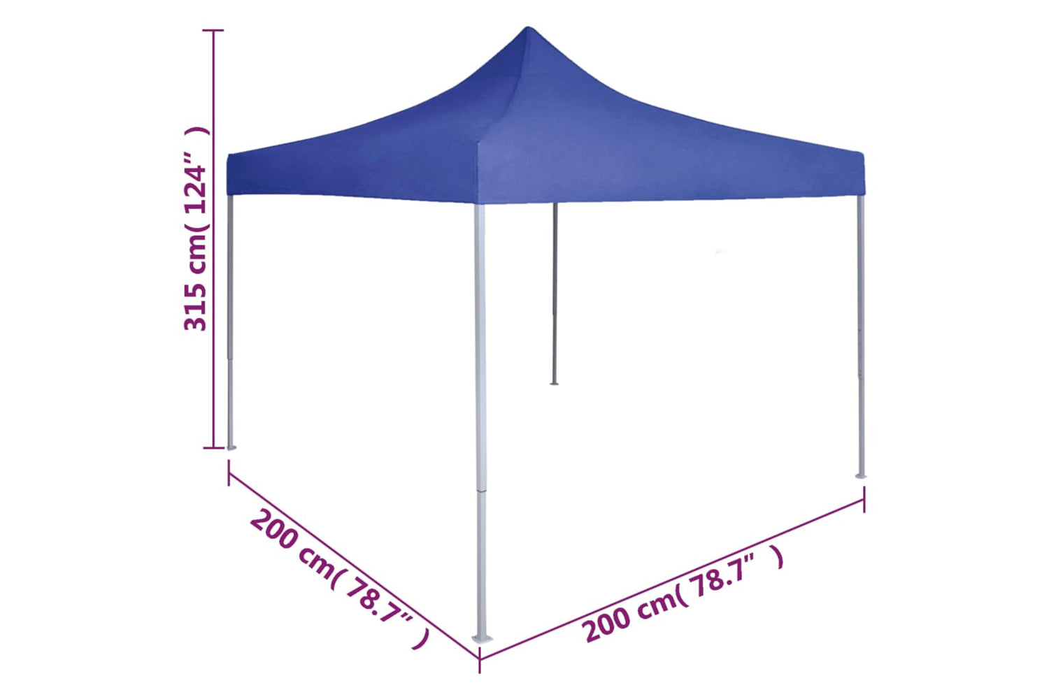 Vidaxl 48877 Professional Folding Party Tent 2x2 M Steel Blue-9