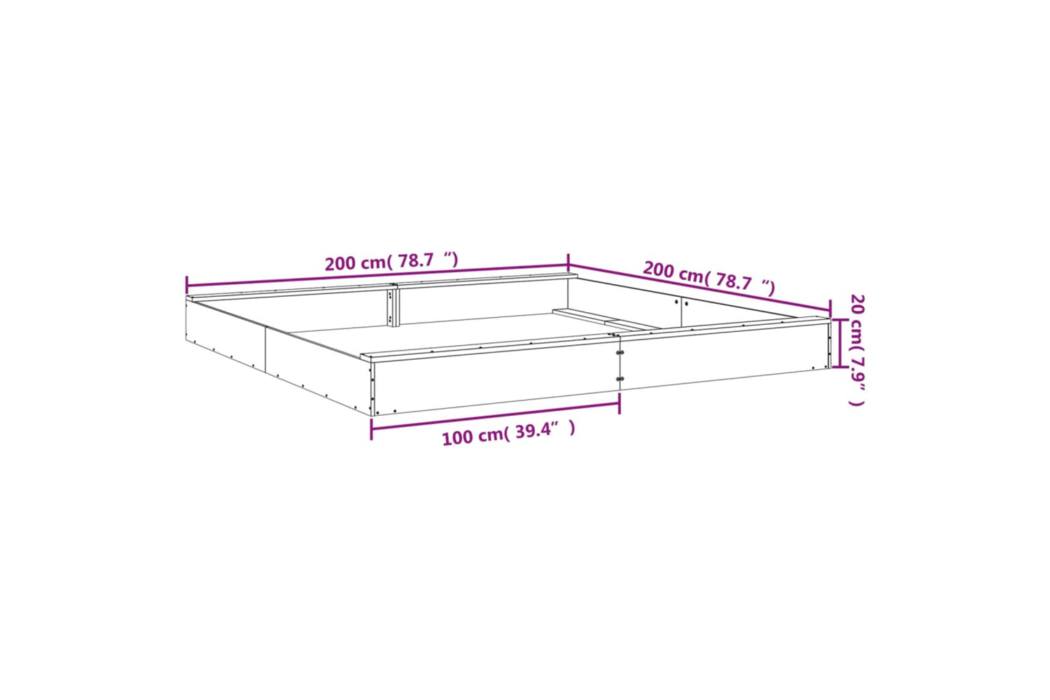 vidaXL 825046 Sandbox With Seats Grey Square Solid Wood Pine-8