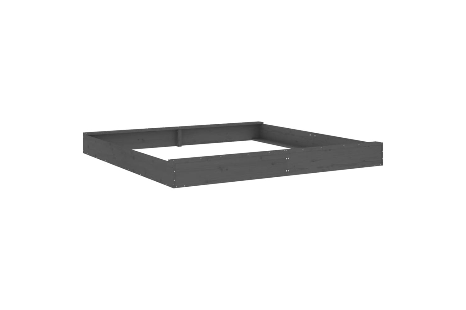 vidaXL 825046 Sandbox With Seats Grey Square Solid Wood Pine-5