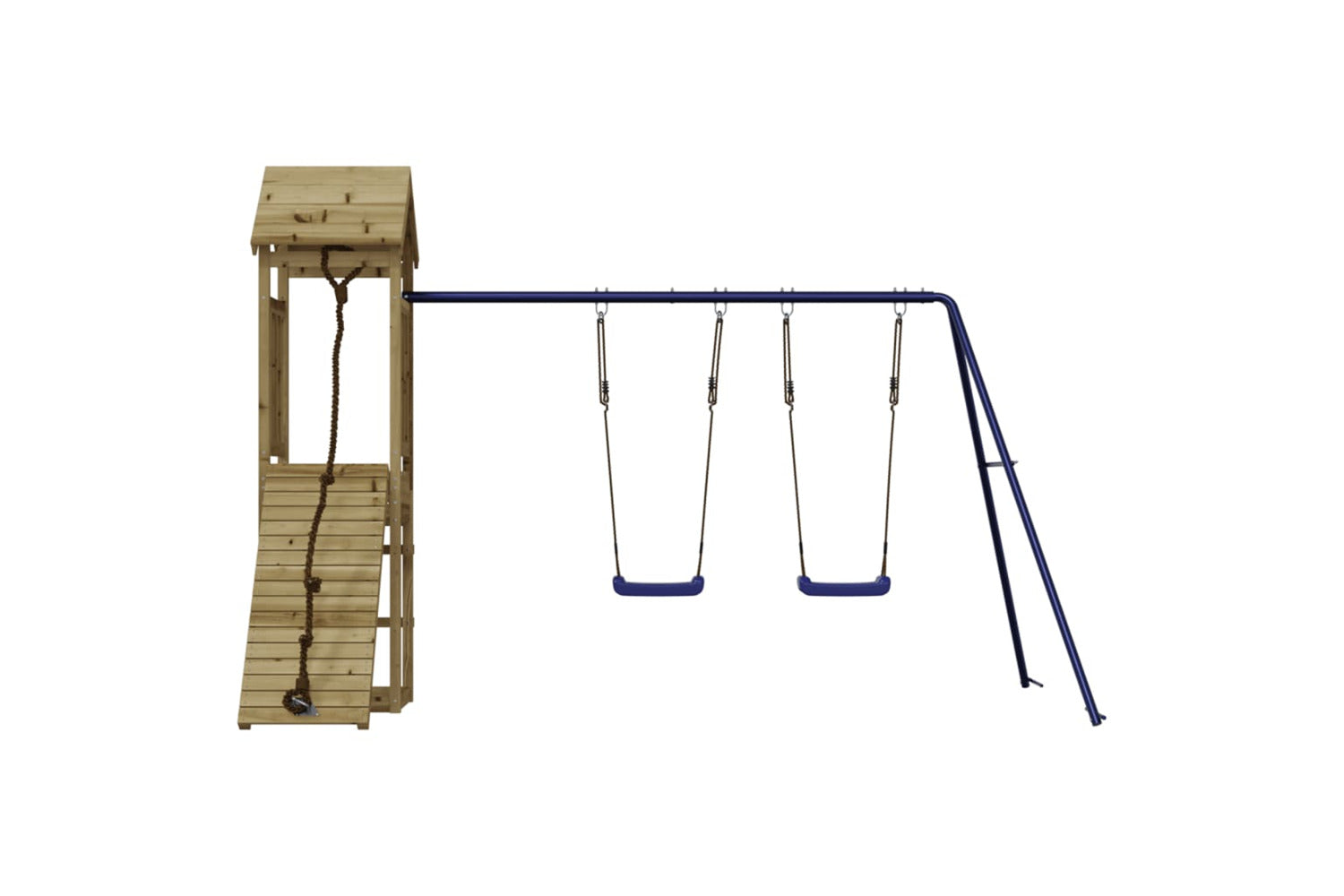 Vidaxl 3155818 Playhouse With Climbing Wall Swings Impregnated Wood Pine-4