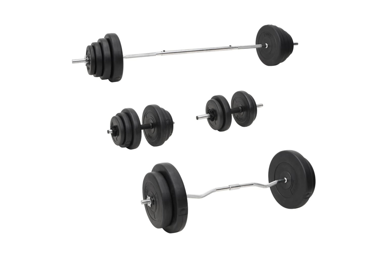 Vidaxl 3145031 Barbell And Dumbbell With Plates Set 120 Kg-2