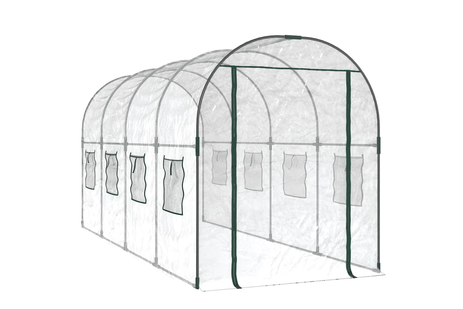 vidaXL 317247 Greenhouse Transparent 160x400x190cm Pvc&powder-coated Steel