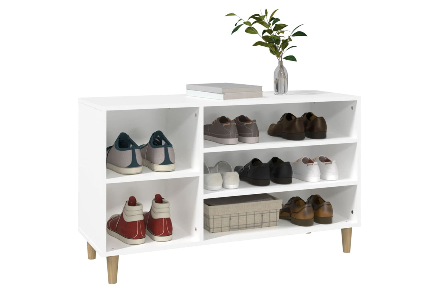 vidaXL 819740 Shoe Cabinet White 102x36x60cm Engineered Wood-3